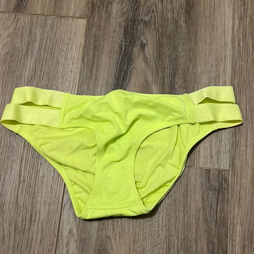Neon Yellow Double-Strap Bikini Bottom - Women's Swim